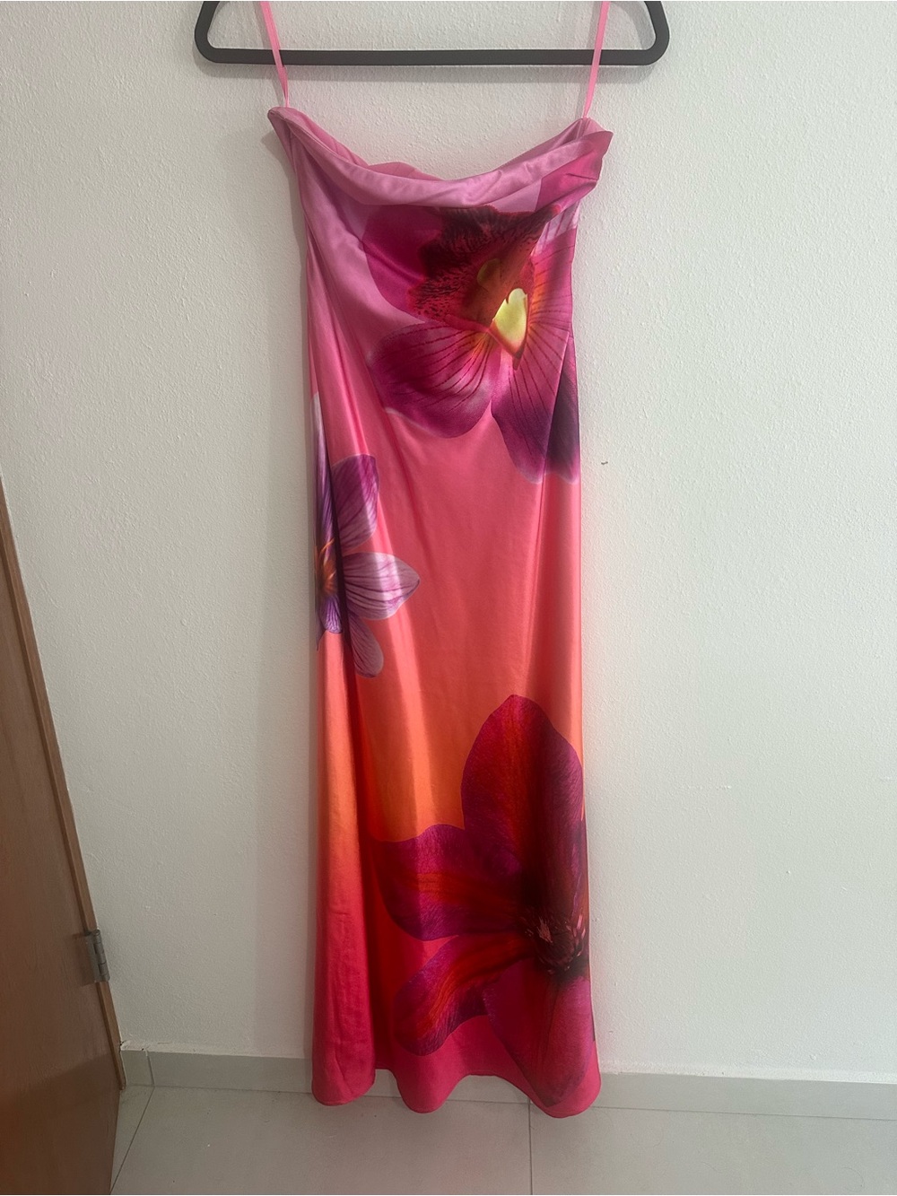 Pink Floral Slip Maxi Dress - Brand Not Shown